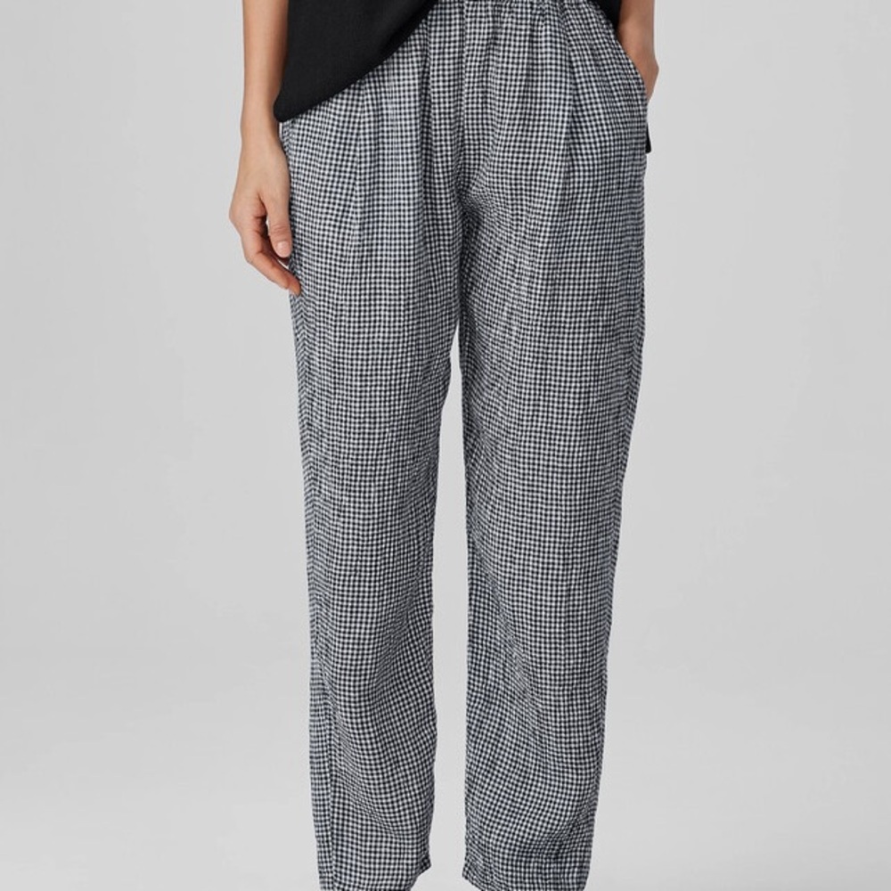 Eileen Fisher Puckered Organic Linen Pants - Picture 8 of 8